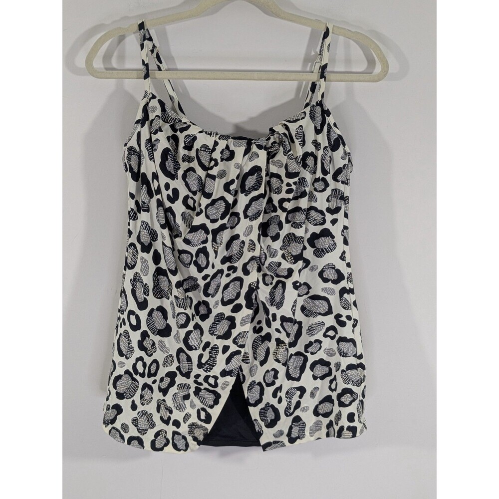 Miraclesuit Black and White Leopard Print One-Piece Swim Dress